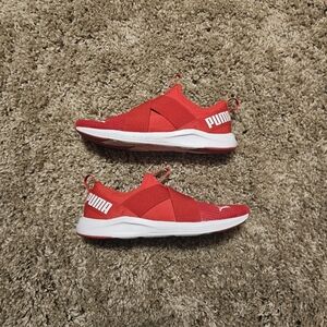 Puma Prowl Slip On Low-Top Sneakers Orange/White 193078-15 sz 8.5